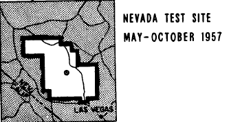 Nevada Test Site map, 1957
